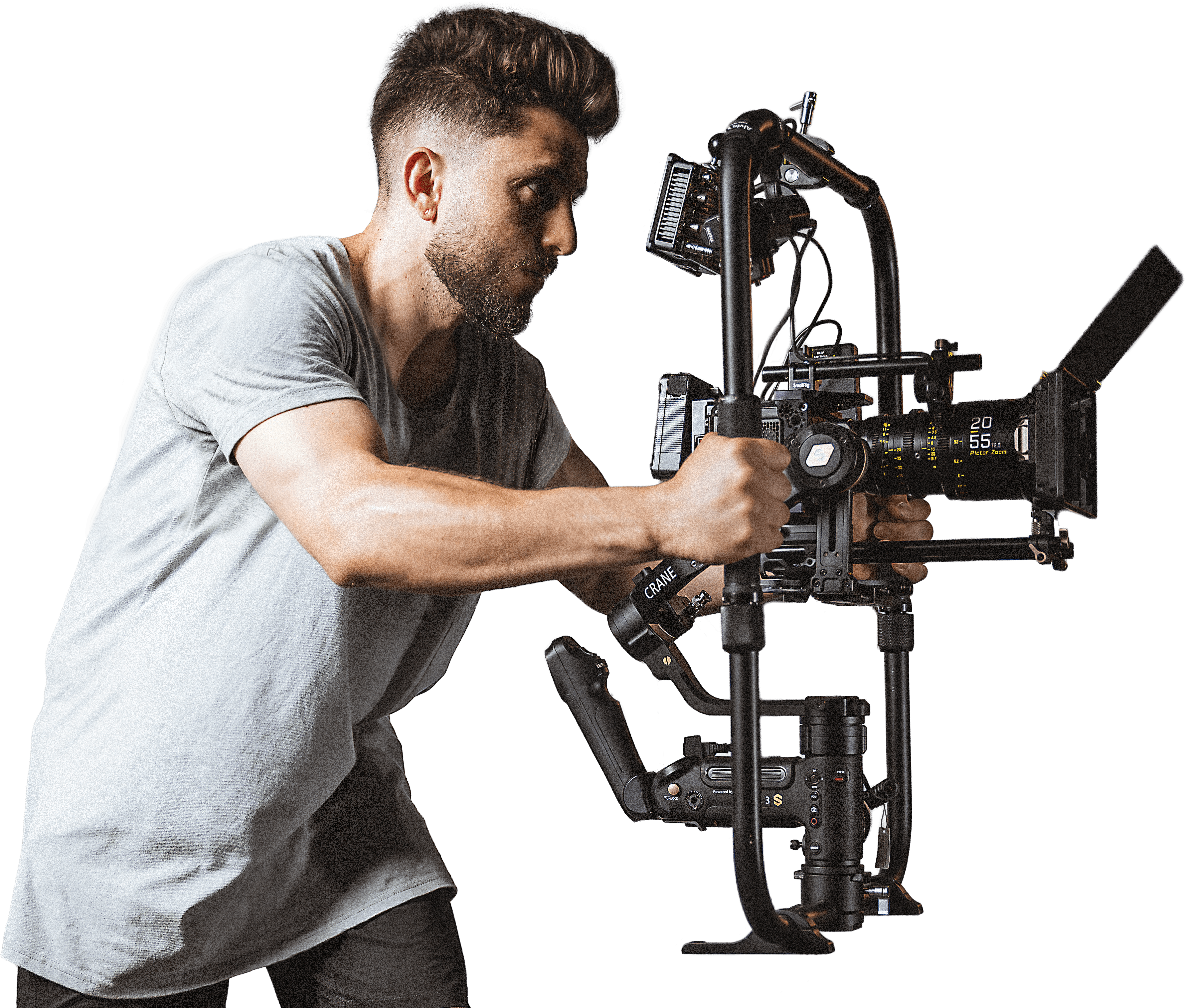 Photographer working with camera